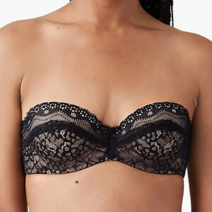 NWT b.tempt'd by Wacoal Women's B.Enticing Strapless Bra, black/tan